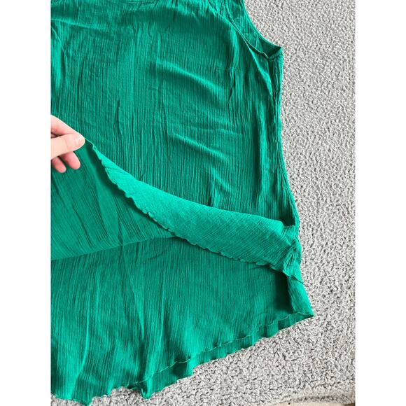 Soft Surroundings Tank Top Medium Lined Gauze Sleeveless Green Cotton Boho Beach - Picture 3 of 11